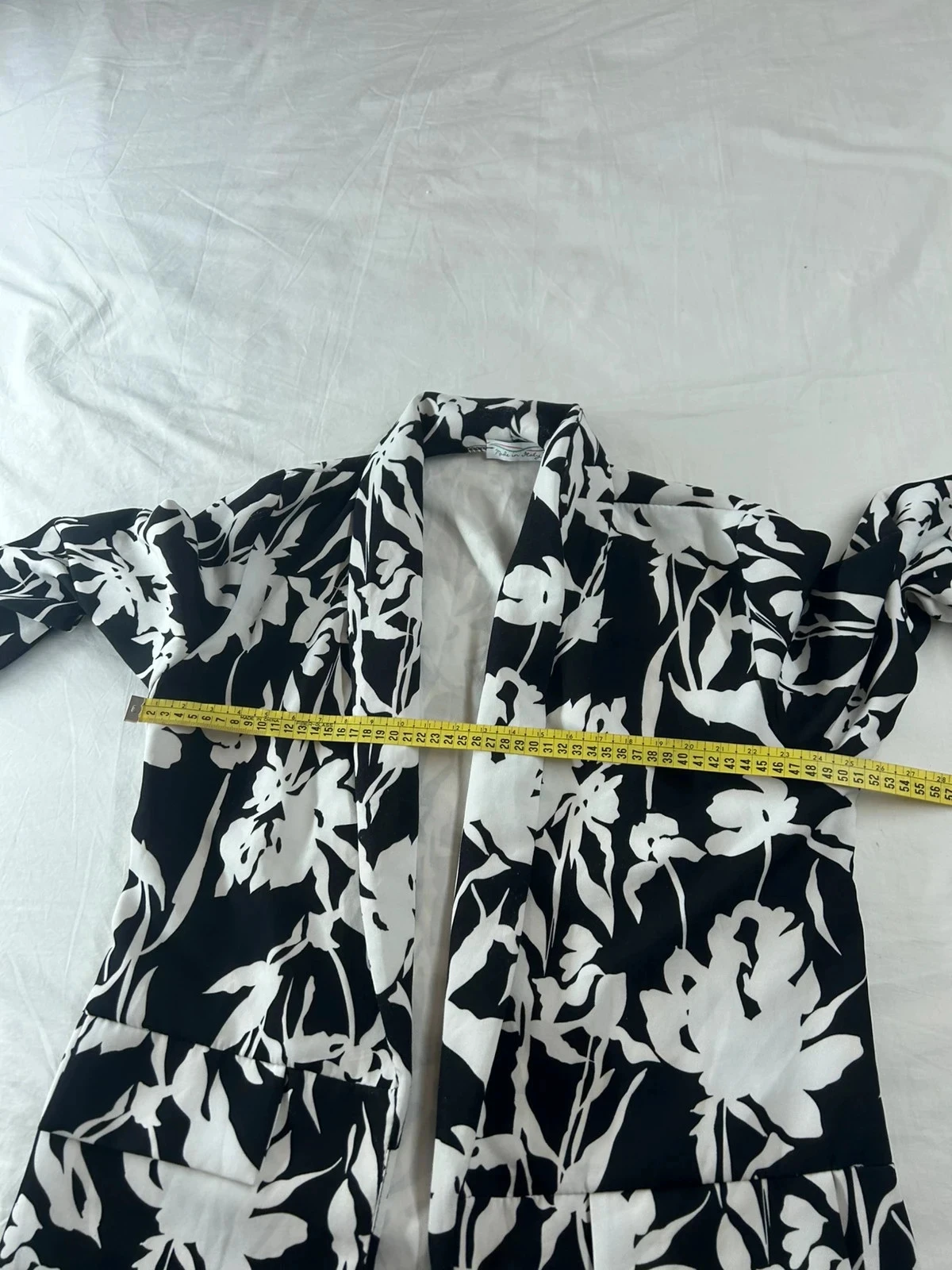 Vintage made in Italy black and white patterned viscose shirt jacket – photo 8